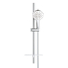 GROHE Rainshower SmartActive 130 Glijstangset - 60cm - ronde handdouche - 3 straalsoorten - gladde doucheslang - met zeepschaal - chroom/moon white SW472266