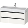 Duravit Ketho 2 wastafelonderbouwkast met 2 laden voor enkele wastafel 118.4x46x54.9cm met grepen antraciet hoogglans wit SW772941