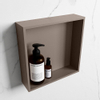 Mondiaz Easy nis 29.5x29.5x8cm - inbouw/opbouw - 1 open vak - Solid surface - Smoke SW643630