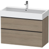 Duravit D-Neo wastafelonderkast 98.4x62.5x44.2cm 2 lades Eiken (terra) Mat SW641172