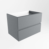 Mondiaz VICA wastafelonderkast - 70x45x50cm - 2 lades - uitsparing midden - softclose - Plata SW1016458