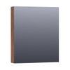 BRAUER Impress Deluxe spiegelkast - 60x70x15cm - interne en externe verlichting - 1 linksdraaiende dubbelzijdige spiegeldeur Forest Cacao SW371830