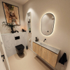 MONDIAZ TURE-DLUX 100cm toiletmeubel Washed Oak. EDEN wastafel Opalo positie midden. Zonder kraangat. SW1105219