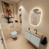 MONDIAZ TURE-DLUX 80cm toiletmeubel Greey. EDEN wastafel Frappe positie midden. Met 1 kraangat. SW1102814