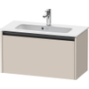 Duravit Ketho 2 wastafelonderbouwkast met 1 lade 68x39x44cm met greep antraciet taupe mat SW772014
