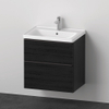 Duravit D-Neo badkamermeubelset onderkast 65x20x48cm 2 laden softclose incl. wastafel zwart eiken mat SW642237