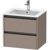 Duravit Ketho 2 wastafelonderbouwkast met 2 laden 61x48x55cm met grepen antraciet basalt mat SW772210