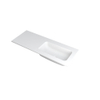 INK Faktor wastafel - 120x45x1.5cm - 1 wasbak rechts - 0 kraangaten - polystone wit mat SW207282