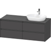 Duravit Ketho 2 wastafelonderbouwkast incl. consoleplaat met 4 laden voor waskom rechts 140x55x56.8cm met handgrepen antraciet grafiet mat SW772878