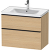 Duravit D-Neo wastafelonderkast 78.4x62.5x45.2cm 2 lades Natuur eiken Mat SW640935