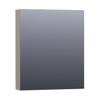 BRAUER Impress Deluxe spiegelkast - 60x70x15cm - interne en externe verlichting - 1 linksdraaiende dubbelzijdige spiegeldeur mat taupe SW371737