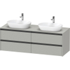 Duravit Ketho 2 wastafelonderbouwkast incl. consoleplaat met 4 laden voor dubbele waskommen 160x55x56.8cm met handgrepen antraciet betongrijs mat SW772254