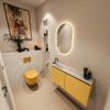 MONDIAZ TURE-DLUX 100cm toiletmeubel Ocher. EDEN wastafel Ostra positie links. Met 1 kraangat. SW1104938