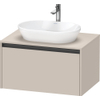 Duravit Ketho 2 wastafelonderbouwkast incl. consoleplaat met 1 lade 80x55x45.9cm met handgreep antraciet taupe mat SW772800