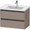 Duravit Ketho 2 wastafelonderbouwkast met 2 laden 78.4x45.5x54.9cm met grepen antraciet basalt mat SW772684