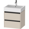 Duravit Ketho 2 wastafelonderbouwkast - 2 laden - 58.4x46x54.9cm - grepen antraciet - taupe supermat SW772539