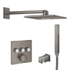 GROHE Smartcontrol Regendoucheset Inbouw - inbouwboxen - hoofddouche vierkant - staafhanddouche - geborsteld hard graphite SW909595