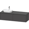 Duravit Ketho 2 wastafelonderbouwkast incl. consoleplaat met 2 laden voor waskom links 160x55x45.9cm met handgrepen antraciet grafiet mat SW772350