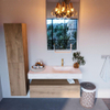 MONDIAZ ALAN - DLUX Badkamermeubelset - 110cm - onderkast - Washed Oak - 1 lade - vrijhangende wastafel - wasbak rechts - 1 kraangat - Ostra SW809097