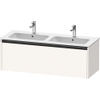 Duravit Ketho 2 wastafelonderbouwkast met 1 lade voor dubbele wastafel 128x48x44cm met greep antraciet wit supermat SW771890