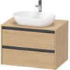 Duravit Ketho 2 wastafelonderbouwkast incl. consoleplaat met 2 laden 80x55x56.8cm met handgrepen antraciet natuur eiken mat SW771981