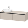 Duravit Ketho 2 wastafelonderbouwkast incl. consoleplaat met 2 laden voor waskom links 160x55x45.9cm met handgrepen antraciet taupe mat SW772813