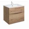 Crosswater Glide II Wastafelonderkast - 60x45x52cm - 2 lades - greeploos -Windsor Oak SW876186