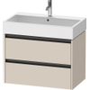 Duravit Ketho 2 wastafelonderbouwkast met 2 laden 78.4x46x54.9cm met grepen antraciet taupe supermat SW772540