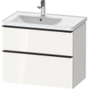 Duravit D-Neo wastafelonderkast 78.4x62.5x45.2cm 2 lades wit Hoogglans SW641113