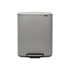 Brabantia Bo Pedaalemmer - 2x30 liter - 2 kunststof binnenemmers - mineral concrete grey SW1117457