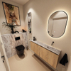 MONDIAZ TURE-DLUX 120cm toiletmeubel Washed Oak. EDEN wastafel Glace positie rechts. Zonder kraangat. SW1103644