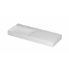 INK United wastafel - 120x45x11cm porselein links met 1 kraangat incl. porseleinen click plug en verborgen overloop systeem - glans wit SW956080