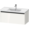 Duravit Ketho 2 wastafelonderbouwkast met 1 lade 98.4x45.5x44cm met greep antraciet hoogglans wit SW771940