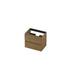 INK Fineer Wastafelonderkast - 60x40x52cm - 2 lades - greeploos - houten keerlijst - MDF Fineer Natur SW439211