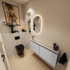 MONDIAZ TURE-DLUX 120cm toiletmeubel Plata. EDEN wastafel Opalo positie links. Met 1 kraangat. SW1104504