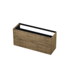INK P2O Wastafelonderkast - 140x45x65cm - 2 lades - push 2 open - rechte opdekfronten MFC Naturel eiken SW352529