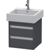 Duravit Ketho Wastafelonderkast 45x44x48cm Standaard greep met softclose spaanplaat Grafiet Mat 0280178