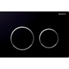 Geberit Omega20 bedieningsplaat - 2-toets spoeling - rond - zwart/glans chroom/wit 0700235