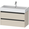 Duravit Ketho 2 wastafelonderbouwkast met 2 laden 98.4x46x54.9cm met grepen antraciet taupe supermat SW772521