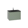 Crosswater Vergo Badkamermeubelset - 69.8x47.6x45.5cm - 1 wasbak glas zwart - 1 lade - sage green SW911009