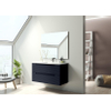 Adema Prime Balance Badkamermeubelset - 100x55x45cm - 1 ovale keramische wasbak wit - 1 kraangat - 2 lades - rechthoekige spiegel - mat marine blauw SW916224