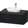 Duravit Ketho 2 wastafelonderbouwkast incl. consoleplaat met 1 lade 100x55x45.9cm met handgreep antraciet eiken zwart mat SW771829