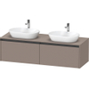 Duravit Ketho 2 wastafelonderbouwkast incl. consoleplaat met 2 laden voor dubbele waskommen 160x55x45.9cm met handgrepen antraciet basalt mat SW772772