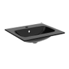 Crosswater Glide II Wastafel inbouw - kraangat - 50x45x1cm - glas - midnight black SW670220