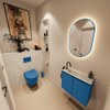 MONDIAZ TURE-DLUX 60cm toiletmeubel Jeans. EDEN wastafel Ostra positie links. Met 1 kraangat. SW1104873