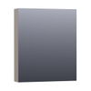 BRAUER Impress Deluxe spiegelkast - 60x70x15cm - interne en externe verlichting - 1 rechtsdraaiende dubbelzijdige spiegeldeur mat taupe SW371789