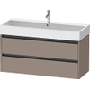 Duravit Ketho 2 wastafelonderbouwkast met 2 laden voor enkele wastafel 118.4x46x54.9cm met grepen antraciet basalt mat SW772712