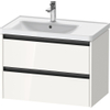 Duravit Ketho 2 wastafelonderbouwkast met 2 laden voor waskom links 78.4x45.5x54.9cm met grepen antraciet hoogglans wit SW772944