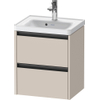 Duravit Ketho 2 wastafelonderbouwkast met 2 laden 48.4x37.5x54.9cm met grepen antraciet taupe mat SW771919