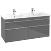 Villeroy & Boch Venticello wastafelonderkast 125.3x59cm 4x lade glossy grey GA43421